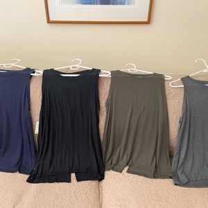 Four new Halogen Crew Neck Hi-Lo Tees (medium)